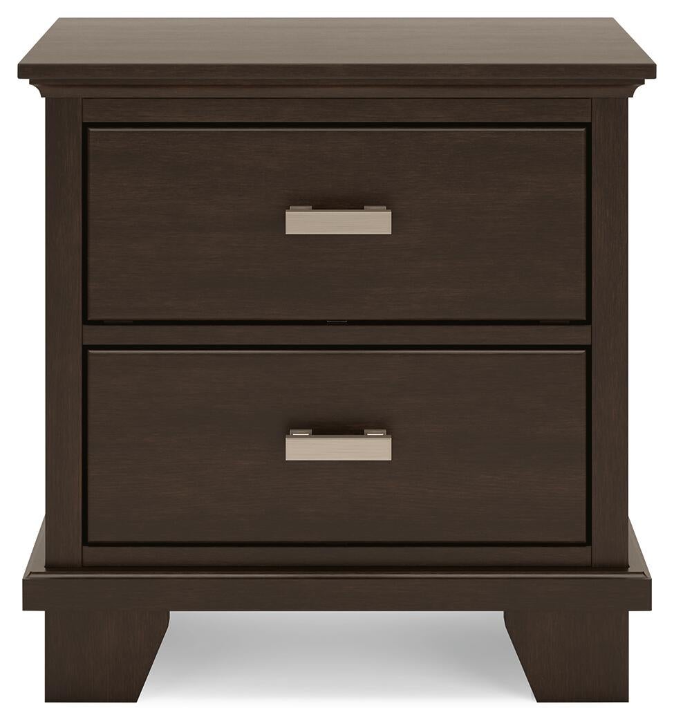 Covetown  Panel Bed With Mirrored Dresser And Nightstand