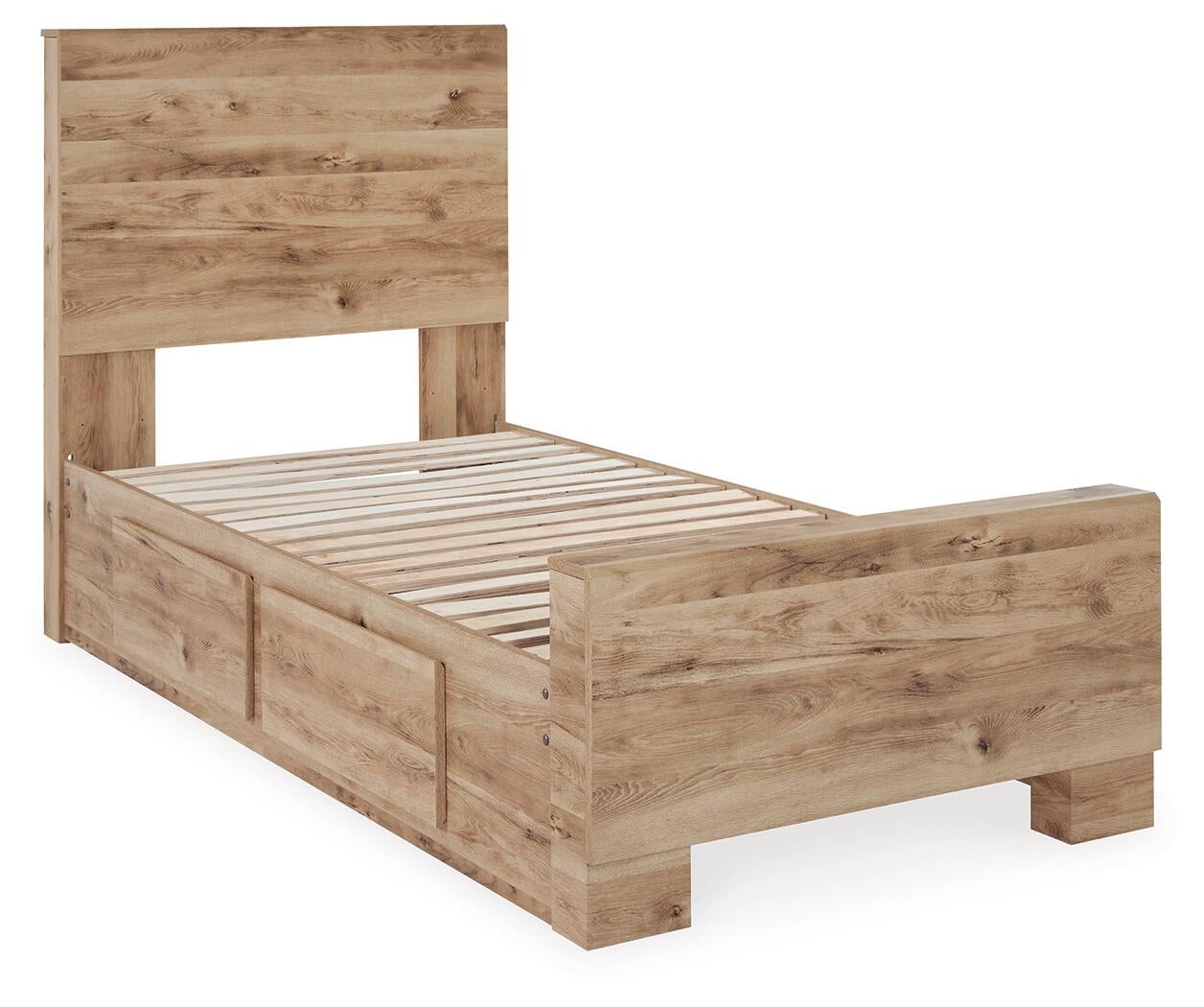 Hyanna  Panel Bed With 1 Side Storage, Dresser, Mirror And Nightstand