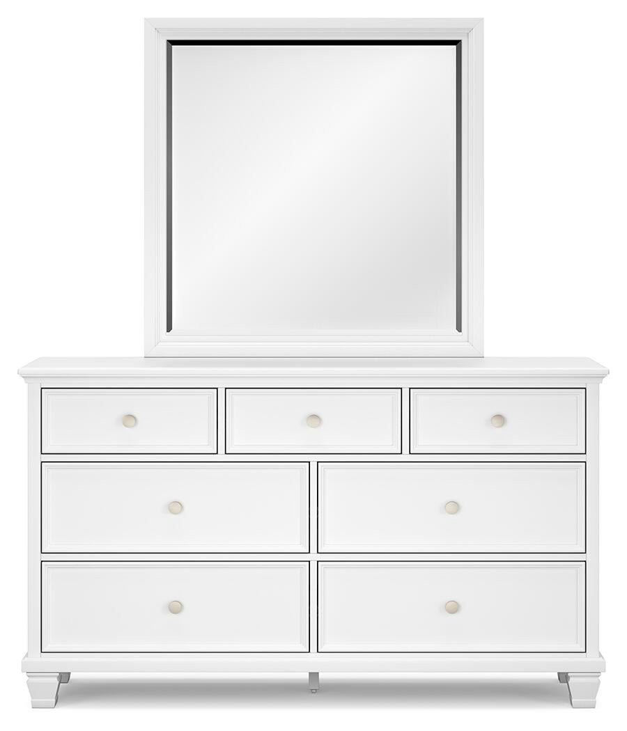 Fortman  Panel Bed With Mirrored Dresser