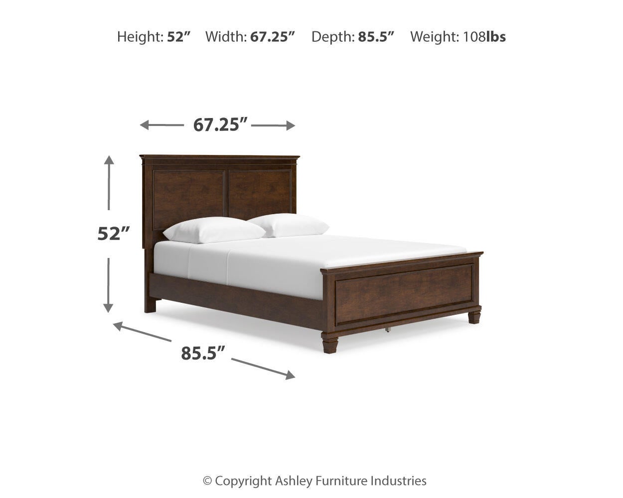 Danabrin  Panel Bed With Mirrored Dresser