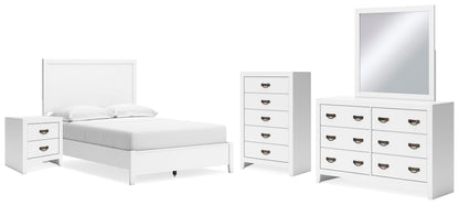 Binterglen  Panel Bed, Dresser, Mirror, Chest And Nightstand