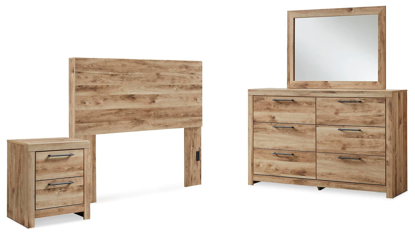 Hyanna  Panel Headboard, Dresser, Mirror And Nightstand