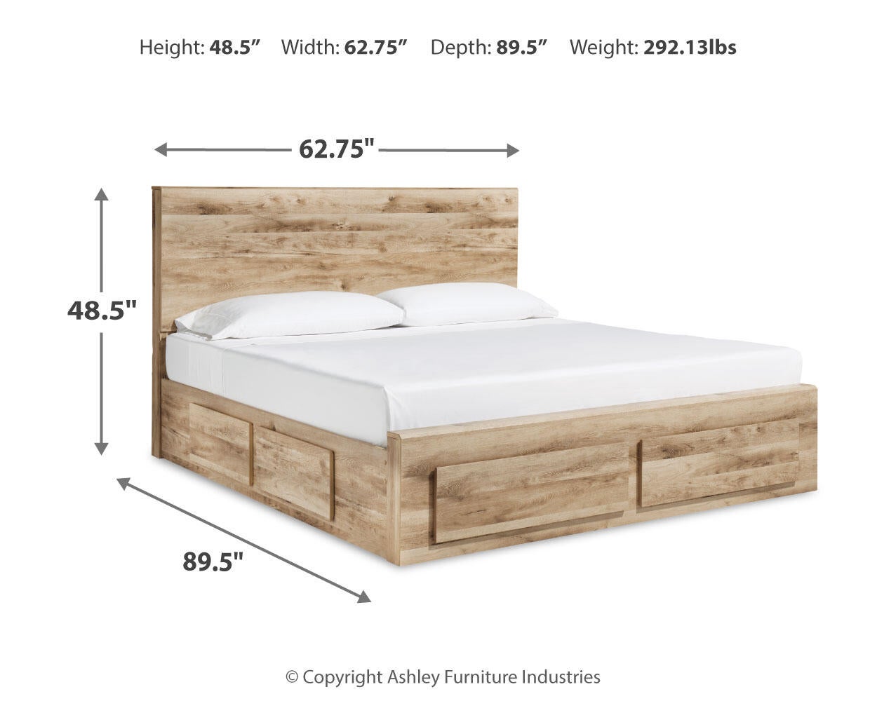 Hyanna  Panel Storage Bed With 2 Under Bed Storage Drawer, Dresser And Mirror