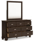 Covetown California  Panel Bed With Mirrored Dresser