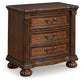 Lavinton  Poster Bed With Mirrored Dresser And Nightstand