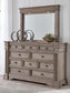 Blairhurst  Panel Bed With Mirrored Dresser