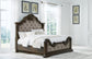 Maylee California  Upholstered Bed With Mirrored Dresser