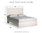 Stelsie  Panel Bed With Mirrored Dresser