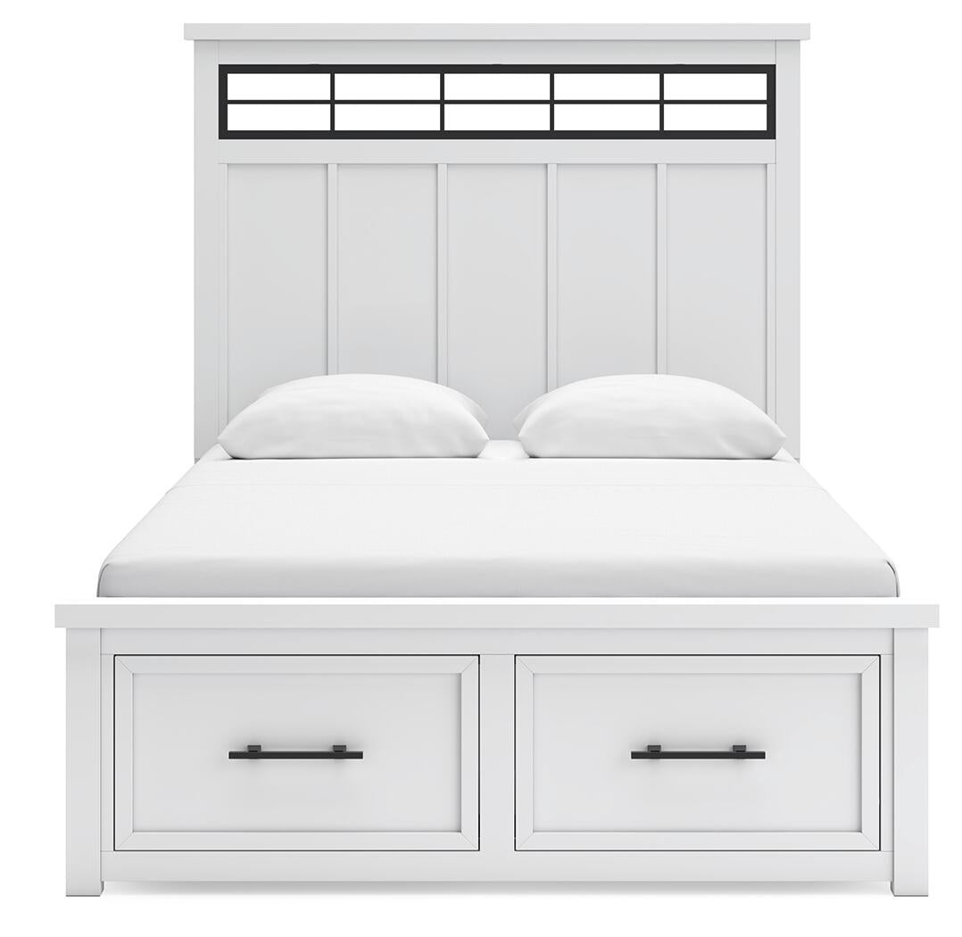 Ashbryn  Panel Storage Bed, Dresser, Mirror And Nightstand