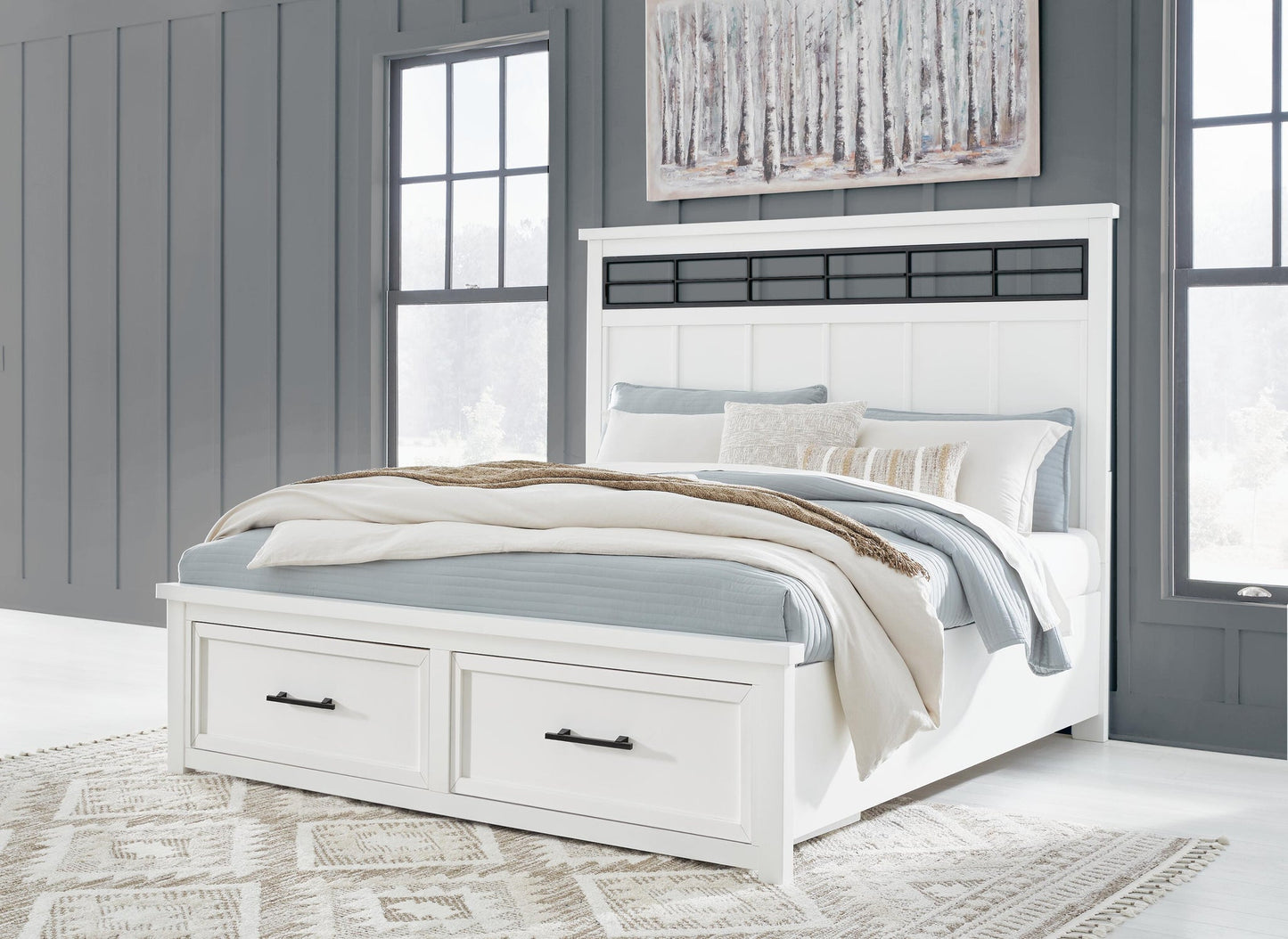 Ashbryn  Panel Storage Bed, Dresser And Mirror