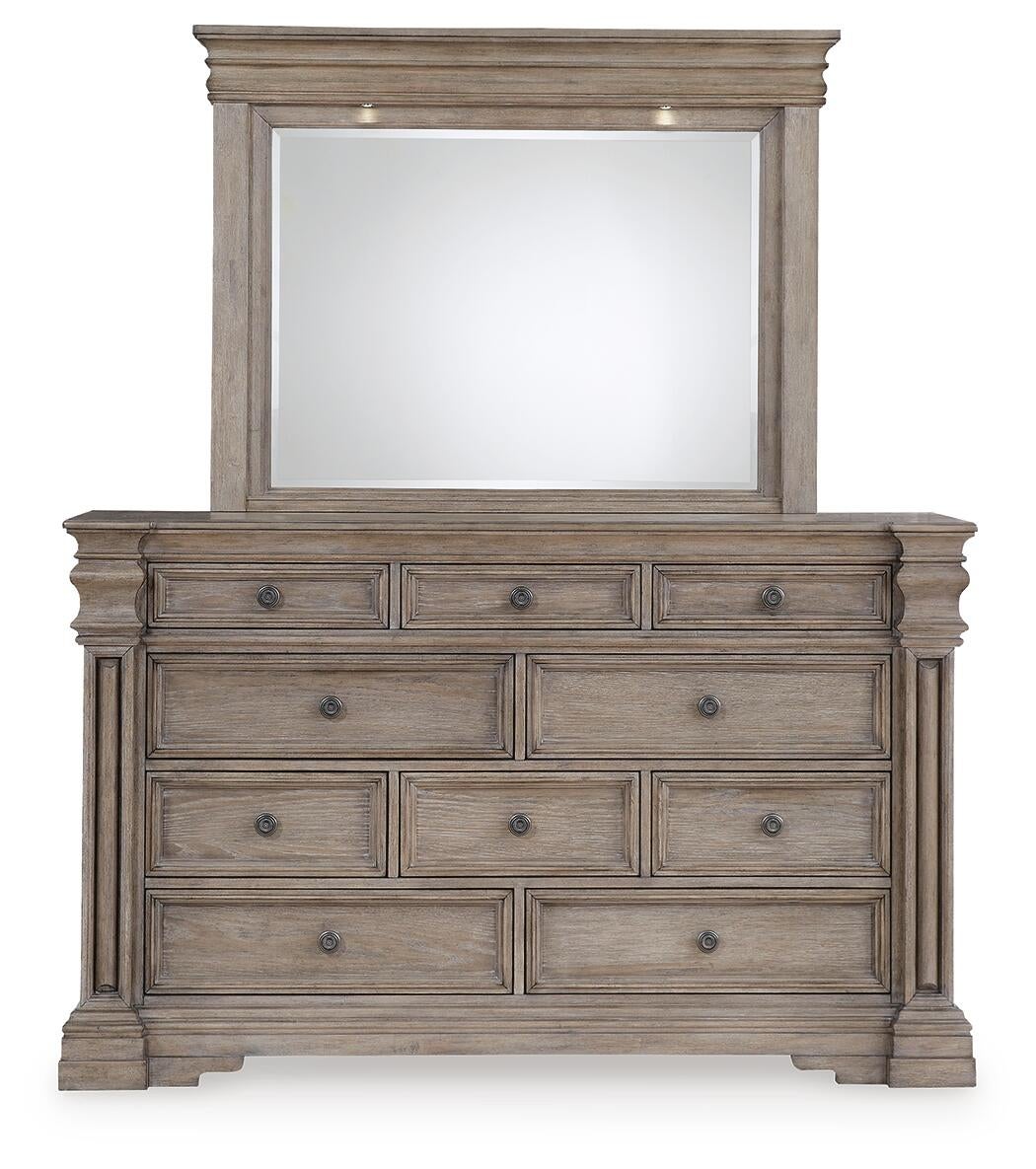 Blairhurst  Panel Bed With Mirrored Dresser And Nightstand