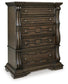 Maylee  Upholstered Bed, Dresser, Mirror, Chest And Nightstand