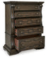 Maylee  Upholstered Bed, Dresser, Mirror, Chest And Nightstand