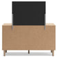 Cielden  Panel Bed With Mirrored Dresser
