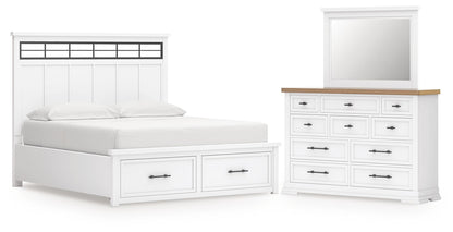 Ashbryn California  Panel Storage Bed, Dresser And Mirror