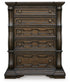 Maylee California  Upholstered Bed, Dresser, Mirror, Chest And Nightstand