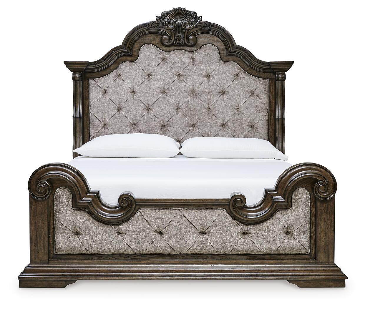 Maylee California  Upholstered Bed, Dresser, Mirror, Chest And Nightstand