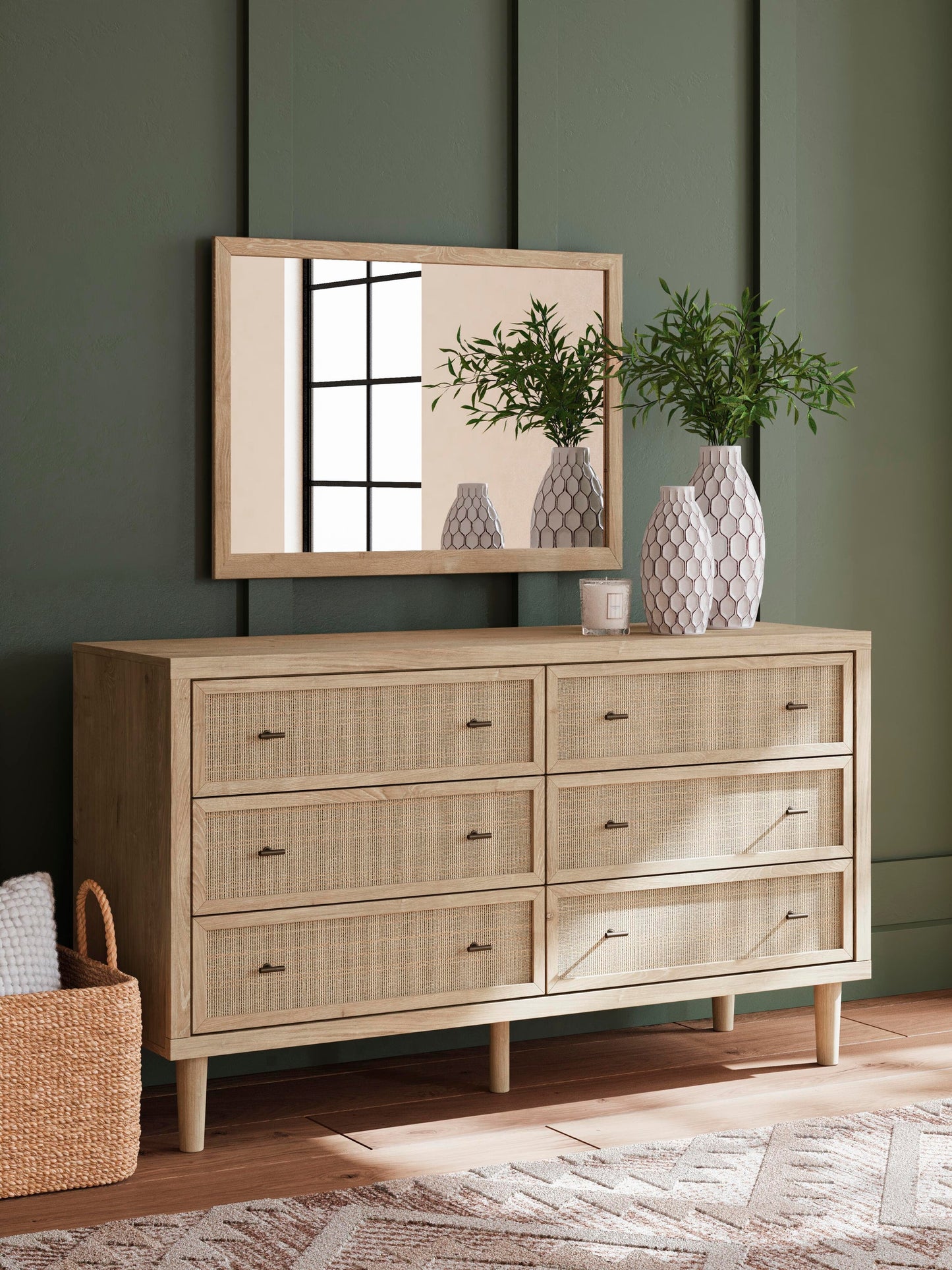Cielden  Panel Headboard, Dresser And Mirror