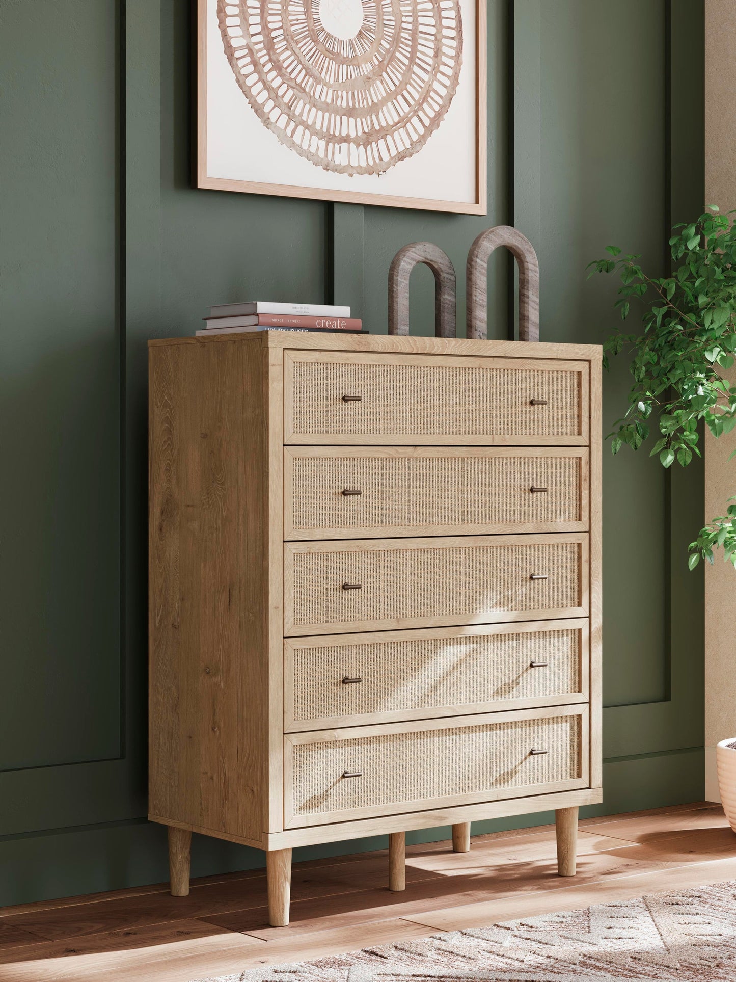 Cielden  Panel Headboard, Dresser, Mirror, Chest And Nightstand