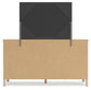 Cadmori  Upholstered Panel Bed With Mirrored Dresser And Nightstand