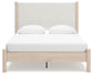 Cadmori  Upholstered Panel Bed With Mirrored Dresser And Nightstand