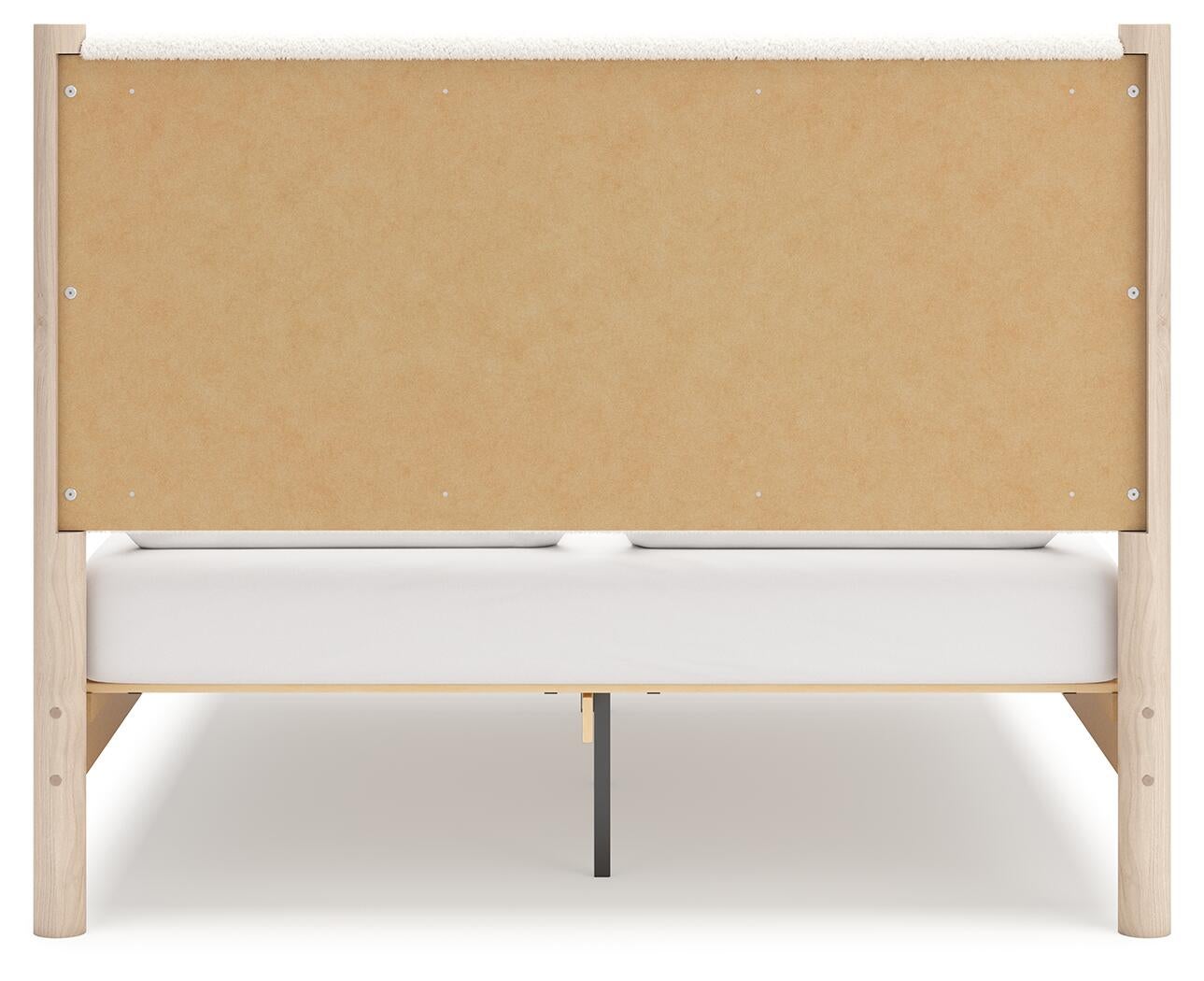 Cadmori  Upholstered Panel Bed With Mirrored Dresser And Nightstand