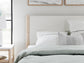 Cadmori  Upholstered Panel Bed With Mirrored Dresser And Nightstand