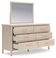 Cadmori  Upholstered Panel Bed With Mirrored Dresser, Chest And Nightstand