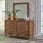Lyncott  Upholstered Bed With Mirrored Dresser And Nightstand