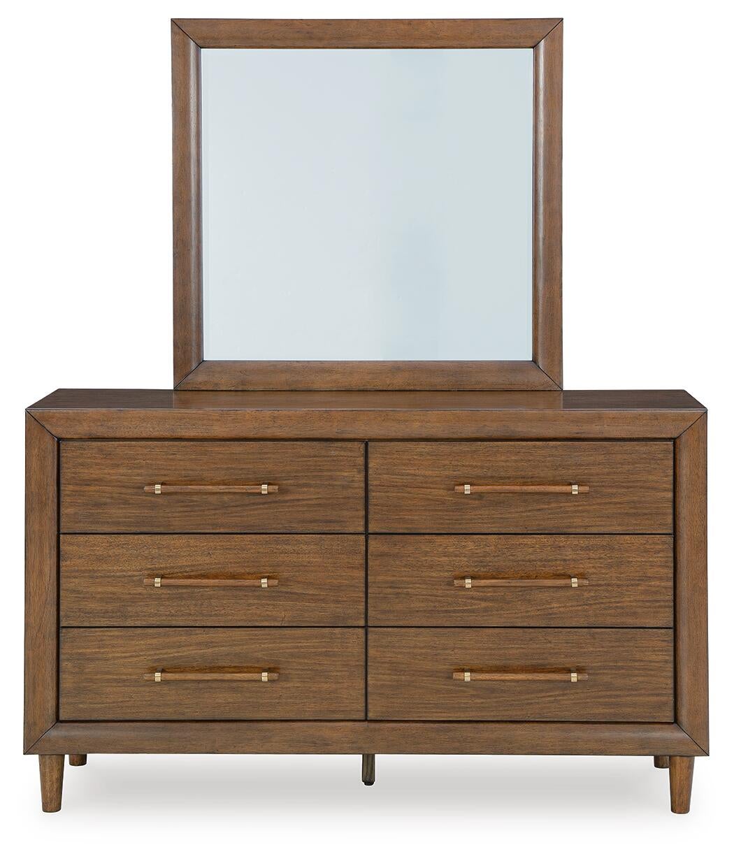 Lyncott  Upholstered Bed, Dresser, Mirror, Chest And Nightstand