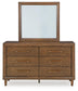 Lyncott  Upholstered Bed, Dresser, Mirror, Chest And Nightstand