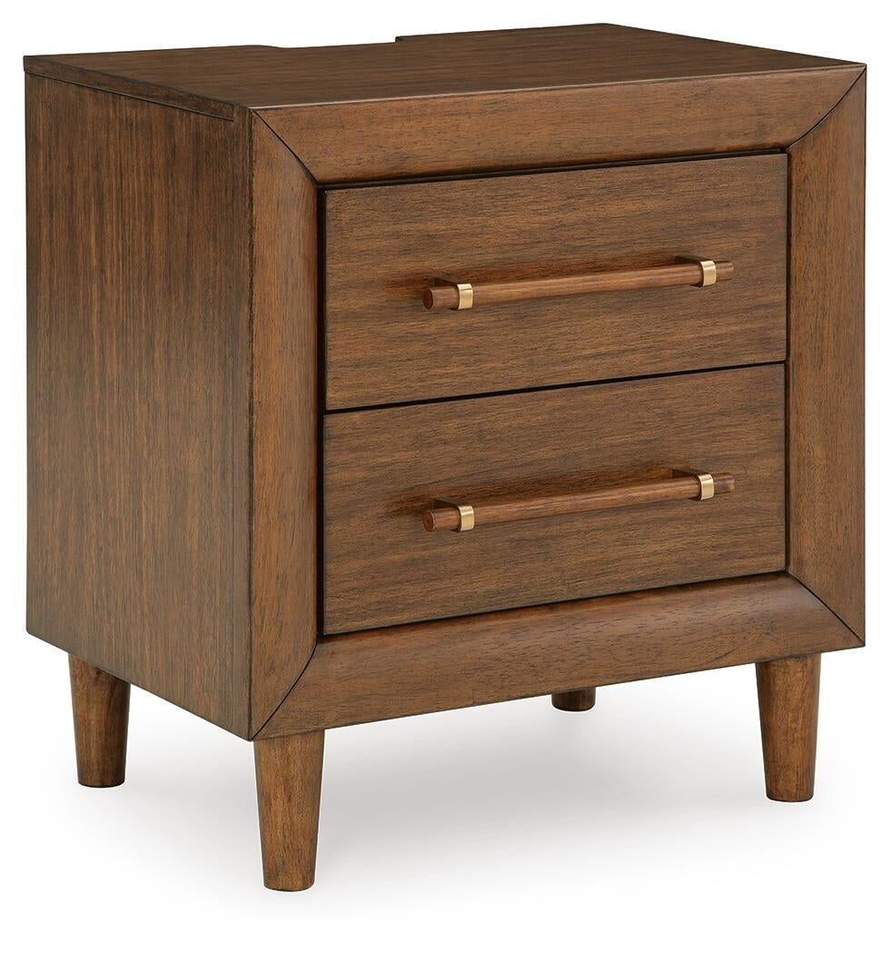 Lyncott  Upholstered Bed, Dresser, Mirror, Chest And Nightstand