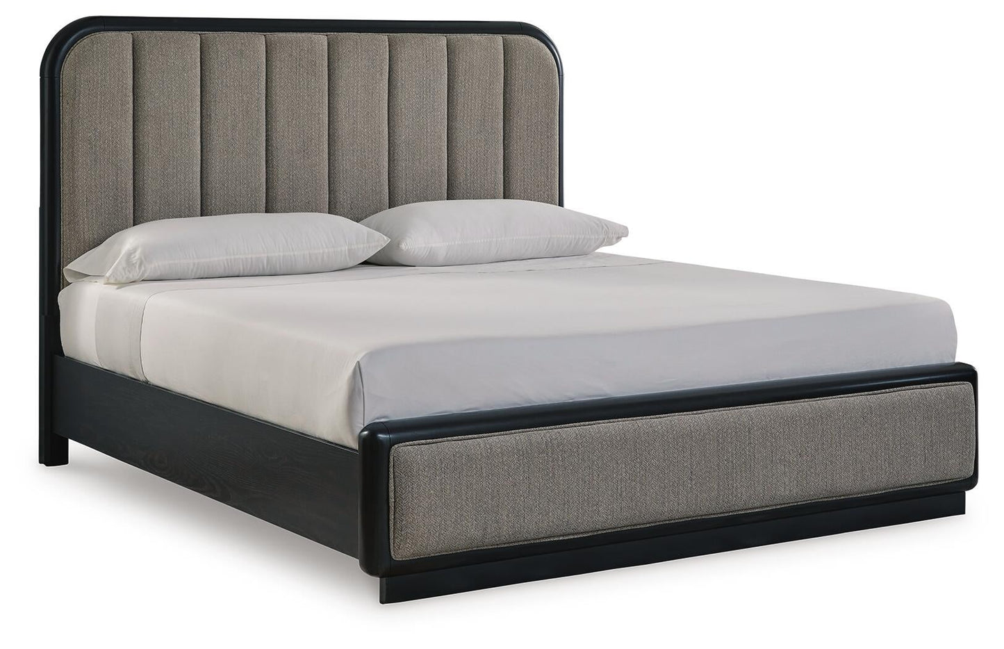 Rowanbeck  Upholstered Panel Bed, Dresser, Mirror, Chest And Nightstand