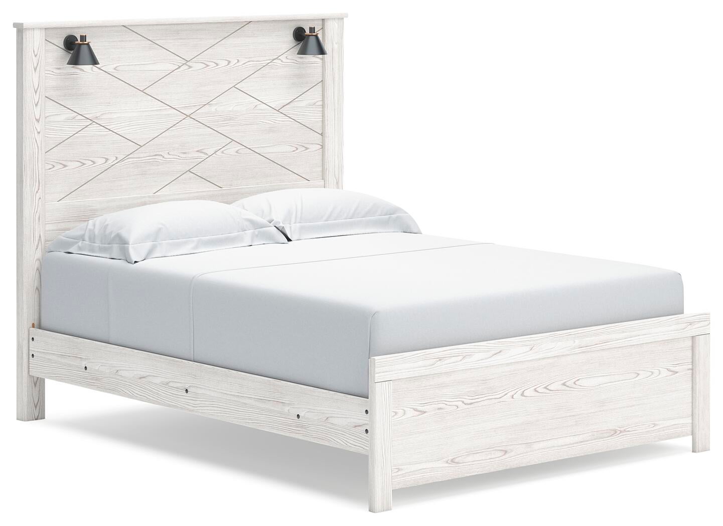 Gerridan  Panel Bed With Mirrored Dresser And Nightstand