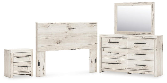 Lawroy  Panel Headboard, Dresser, Mirror And Nightstand