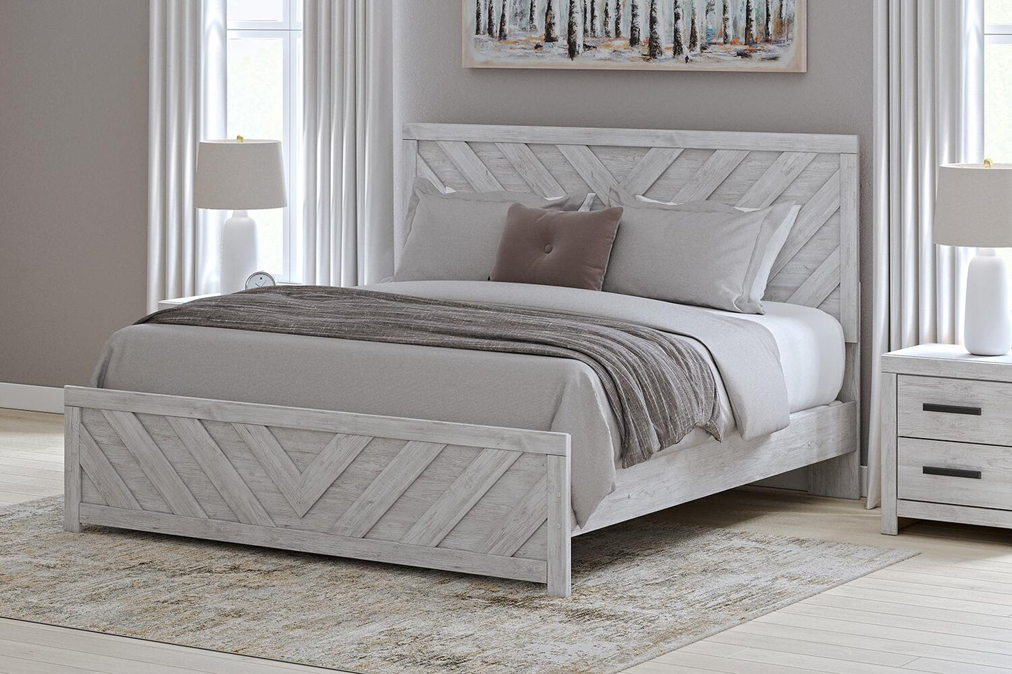 Cayboni  Panel Bed, Dresser, Mirror, Chest And Nightstand