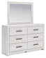 Cayboni  Panel Bed With Mirrored Dresser And Nightstand