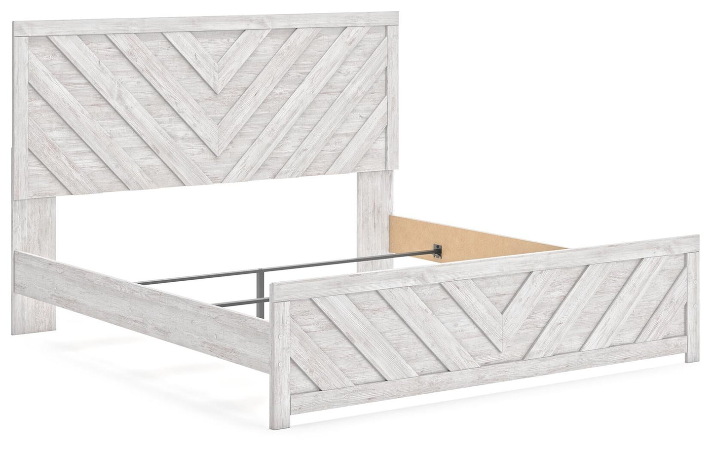 Cayboni  Panel Bed With Mirrored Dresser