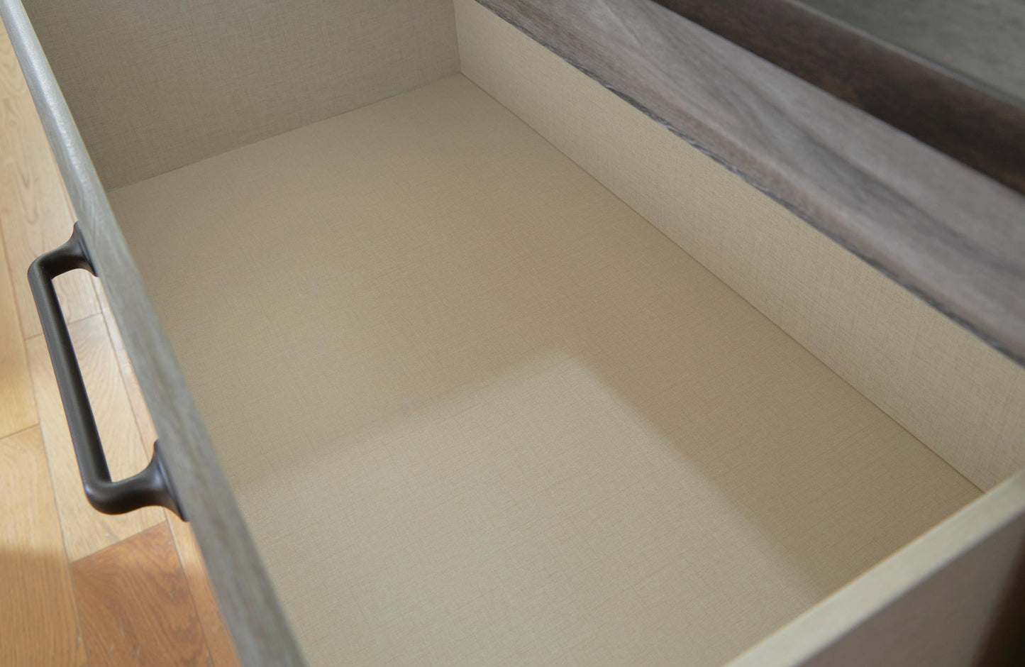 Bronyan  Panel Bed With Mirrored Dresser And Nightstand