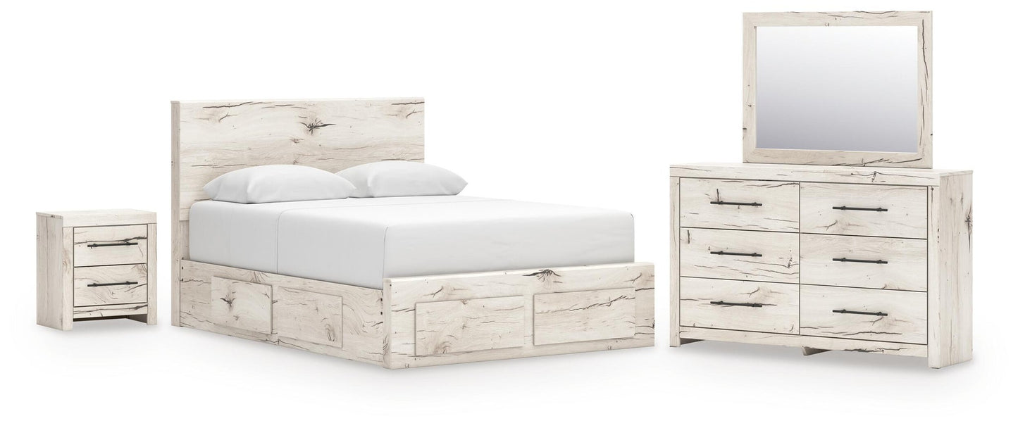 Lawroy  Panel Storage Bed, Dresser, Mirror And Nightstand