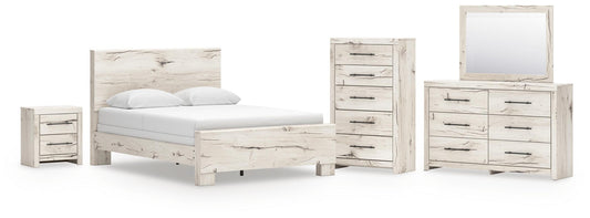 Lawroy  Panel Bed, Dresser, Mirror, Chest And Nightstand