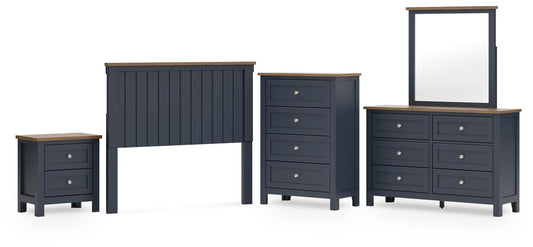 Landocken  Panel Headboard, Dresser, Mirror, Chest And Nightstand