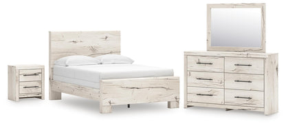 Lawroy  Panel Bed, Dresser, Mirror And Nightstand