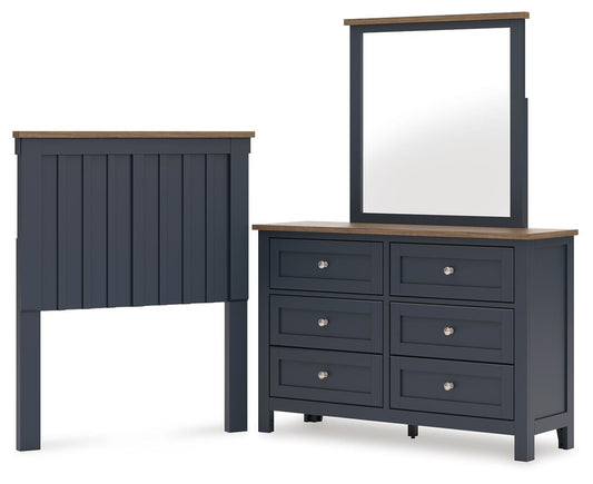 Landocken  Panel Headboard, Dresser And Mirror