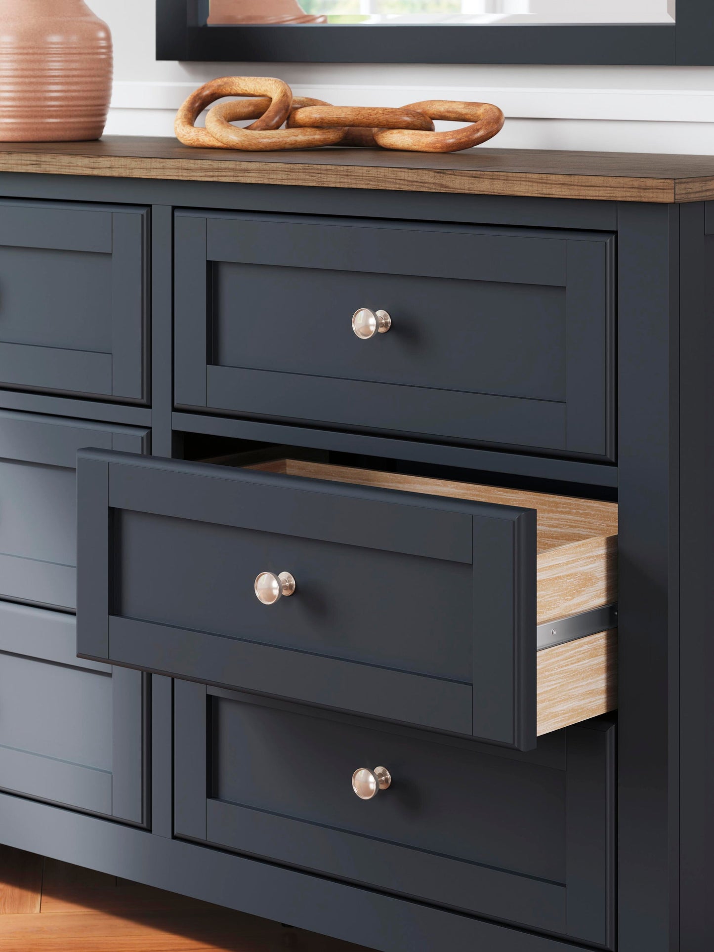 Landocken  Panel Headboard, Dresser And Mirror