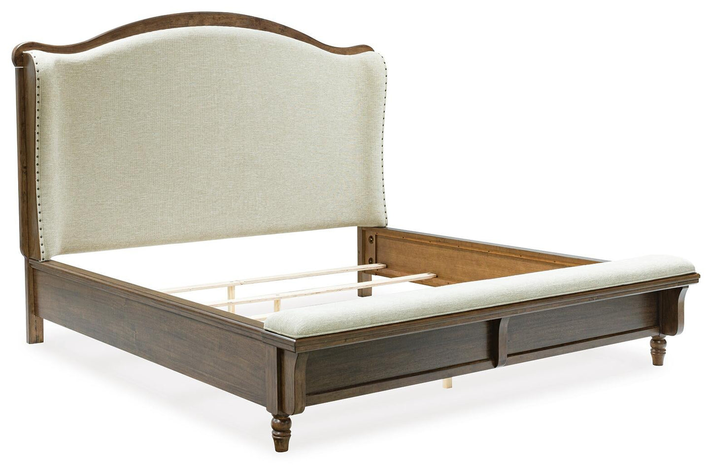 Sturlayne  Upholstered Panel Bed, Dresser And Mirror
