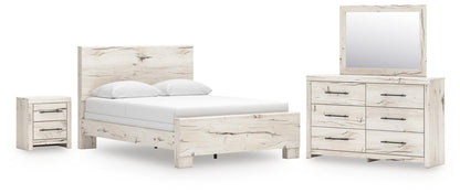 Lawroy  Panel Bed, Dresser, Mirror And Nightstand