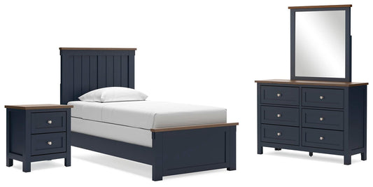 Landocken  Panel Bed, Dresser, Mirror And Nightstand