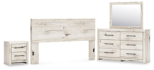 Lawroy  Panel Headboard, Dresser, Mirror And Nightstand