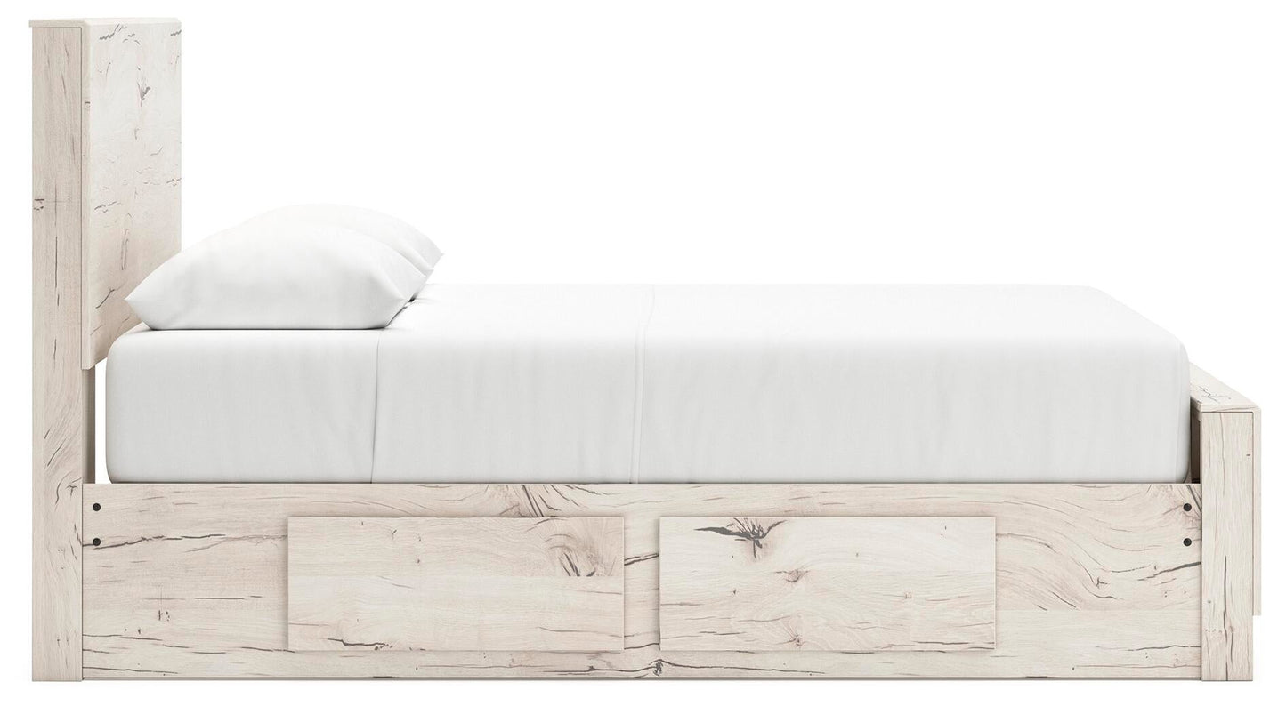 Lawroy  Panel Bed With Storage, Dresser And Mirror